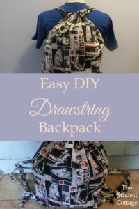 Easy DIY Drawstring Backpack - The Modest Cottage